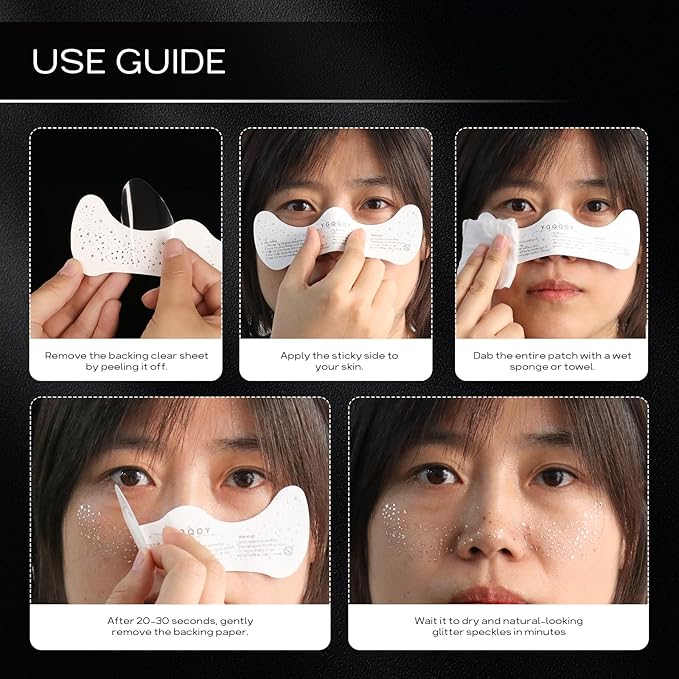 Glitter Freckles Face Tattoo, Gold+Silver Speckles Makeup Patches, Glitter Freckles,10pcs