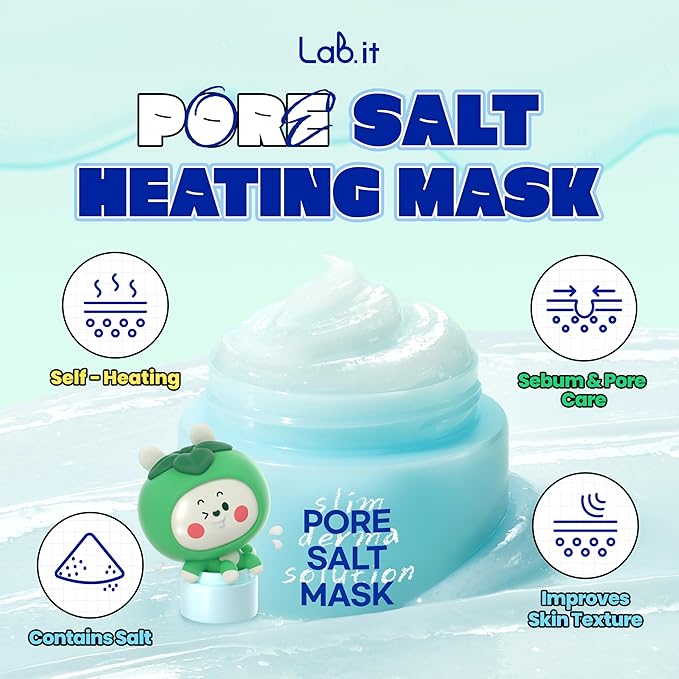 Lab.it Pore Cleansing Travel Kit (5EA)– Korean Skincare Discovery Set for Teens with Cleansing Balm, Rice Cleanser, Clay Mask, Salt & Jelly Mask, Travel-Size Face Mask Kit for Sensitive Skin, Gift Set