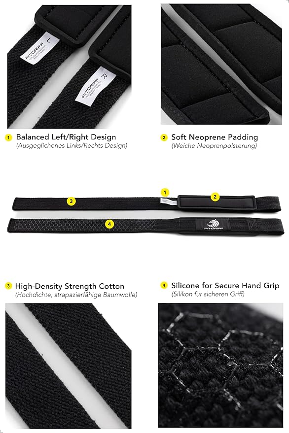 Fitgriff® Lifting Straps & Wrist Wraps (Bundle) Superior Support for Weightlifting & Gym Workouts - for Men and Women