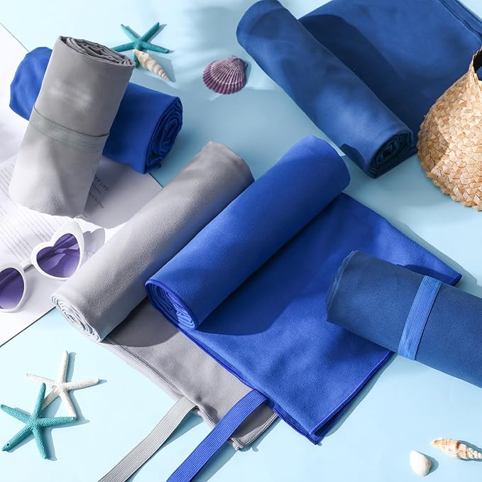2 Pack Microfiber Beach Towel Large Travel Towel 60 x 30 Inch