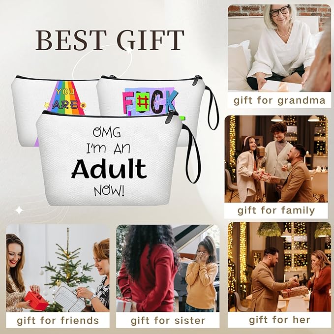 18th Birthday Gifts for Girls, 18 Year Old Girl Birthday Gifts, Makeup Bag With Mirror, Birthday Gift for Daughter, Sister, Friend, Girl, Teen,Christmas Gifts