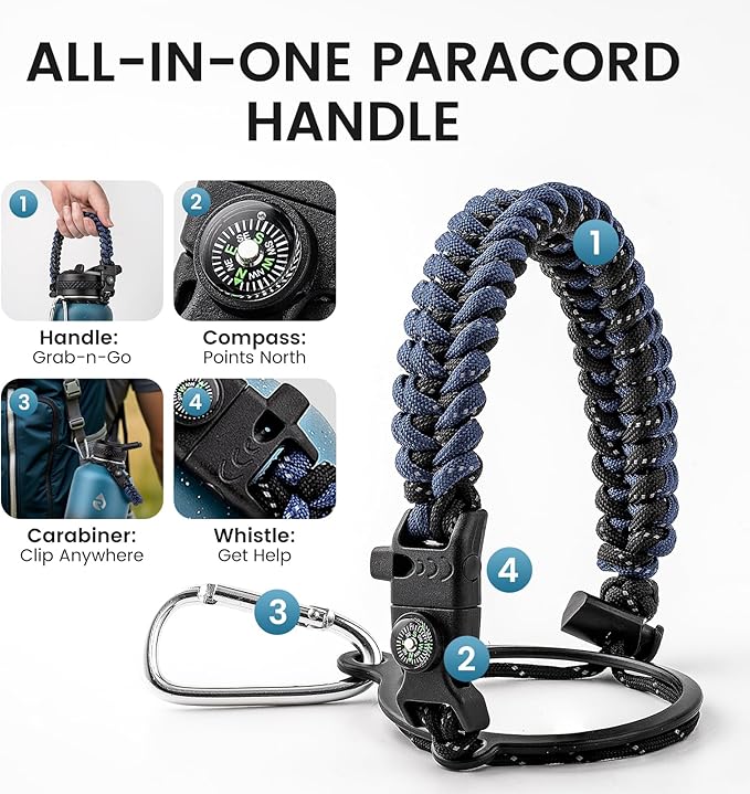 64oz Insulated Water Bottle, Triple Wall Vacuum Stainless Steel Water Bottles - Keeps Cold 48H, Reusable Half Gallon Jug for Gym, Sports, Camping, Hiking,Travel, Midnight Blue Speckle