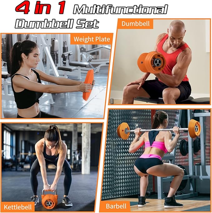 SKOK 25/55 lbs Pair Adjustable Dumbbells Set, Adjustable Weights Dumbbells Set for Men and Women with Anti-Slip Fast Adjust Weight by Turning Handle,Black Dumbbell with Tray