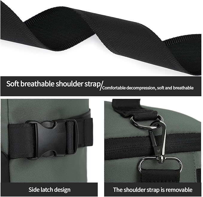 Kalesi Gym Duffle Bag Backpack 4-Way Waterproof with Shoes Compartment for travel Sport Hiking laptop Business-grey