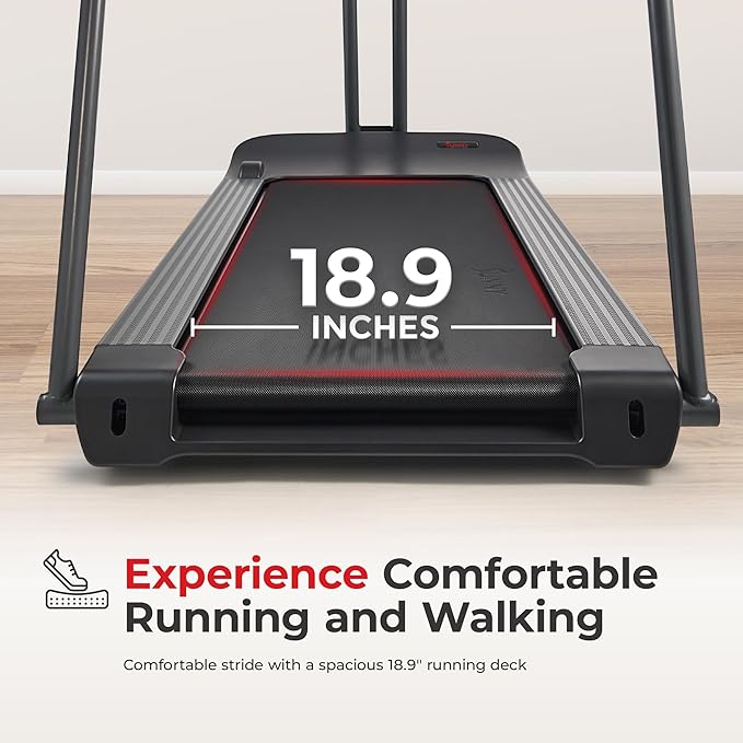 Sunny Health & Fitness Endurance Cardio Running Walking Treadmill with Extended Safety Handrails, Wide Deck, Shock Absorption, Digital Monitor, Optional Free SunnyFit® App Bluetooth Connection