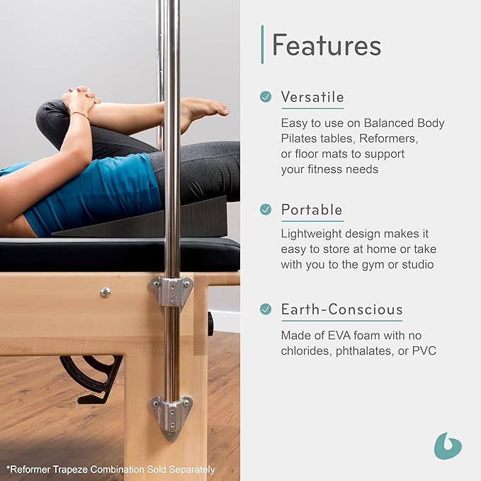 Balanced Body Large Foam Wedge, Pilates Reformer Accessory, Workout Wedge for Home Gym or Studio, Black