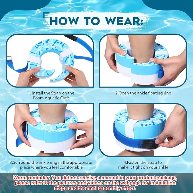 2 Pcs Foam Swim Aquatic Cuffs Equipment Water
