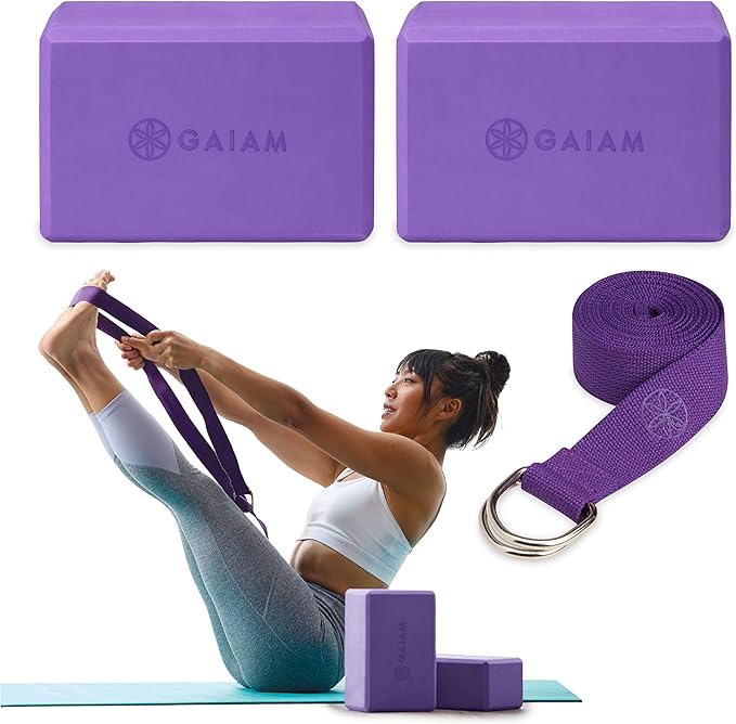 Gaiam Yoga Block - Supportive Latex-Free Eva Foam - Soft Non-Slip Surface with Beveled Edges for Yoga, Pilates, Meditation - Yoga Accessories for Stability, Balance, Deepen Stretches