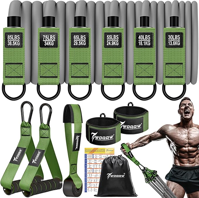 Heavy Resistance Bands for Working Out, 350lbs/450lbs Exercise Bands with Handles, Workout Bands Set for Men, Fitness Weight Bands for Muscle Strength Training, Stretching, Slim, Home Gym Equipment