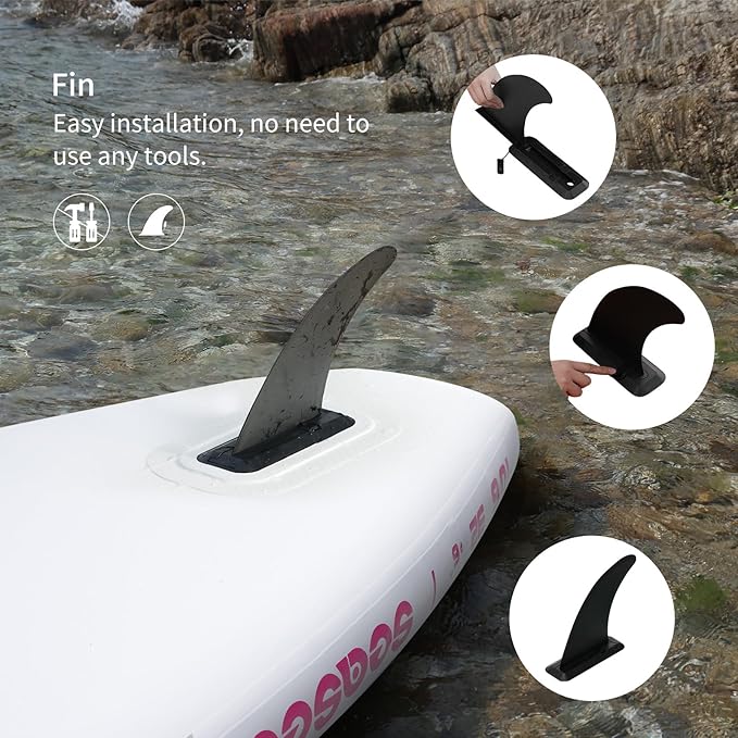 Inflatable Stand Up Paddle Board with Sup Board Accessories, Durable, Lightweight,Wide Stable Design,Wide Non-Slip Deck, Non-Slip Comfort Deck Pink Paddle Board for Women & Girls