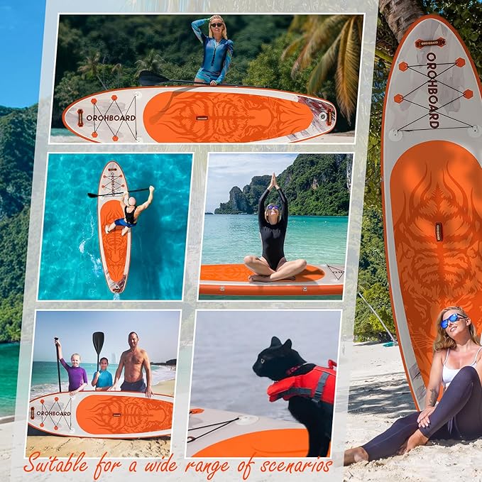 10’6/11’6 Inflatable Stand Up Paddle Board with Premium Paddleboards Accessories, Wide Stable Designed SUP Paddleboard for Adults & Youth.