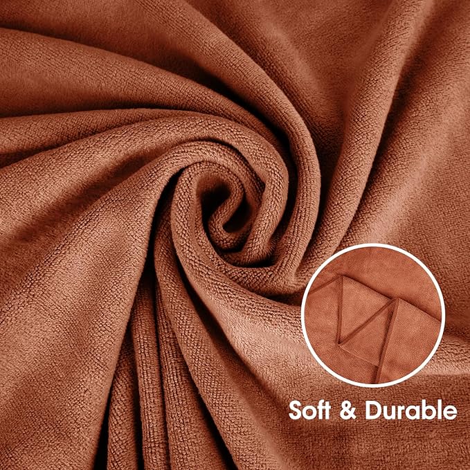 JML Microfiber Towels, Bath Towel Sets (6 Pack, 27" x 55") - Extra Absorbent, Fast Drying, Multipurpose for Bath, Swimming, Fitness, Sports, Yoga, Blue/Brown/Purple