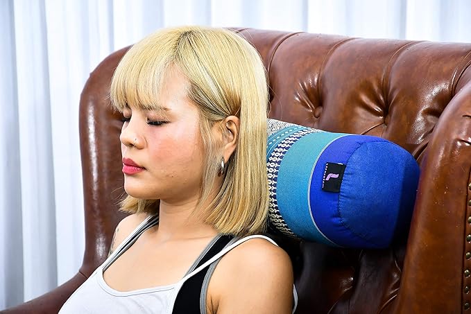 Leewadee Small Yoga Bolster – Shape-Retaining Cervical Neck Roll, Tube Pillow for Comfortable Reading, Kapok Filling, 22 x 6 x 6 inches