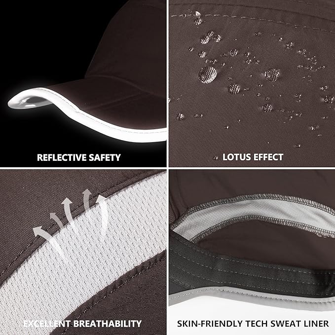 GADIEMKENSD Reflective Folding Outdoor Hat Unstructured Design UPF 50+ Sun Protection Sport Hats for Womens and Mens