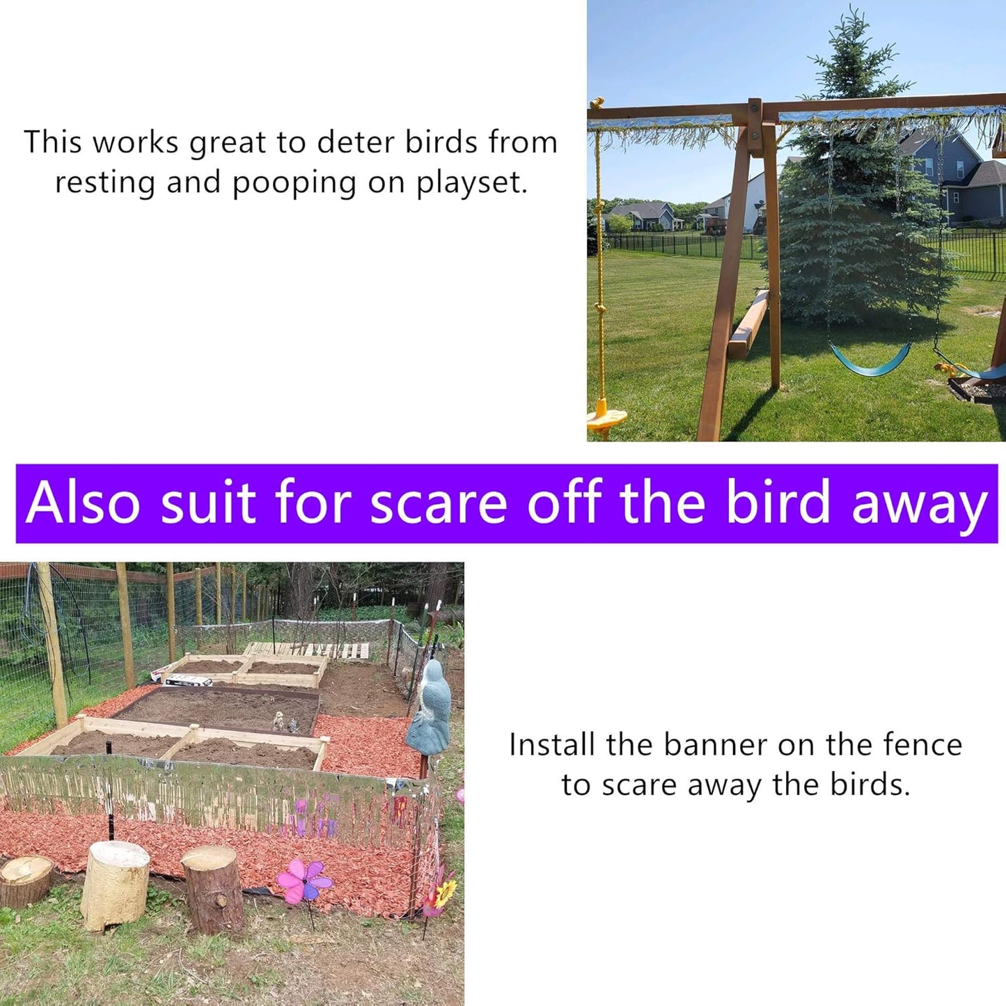 10 Feet by 15 Inch Iridescent White Foil Fringe Garland - Pack of 3 | Metallic Tinsel Banner | Ideal for Parade Floats, Bridal Shower, Wedding, Birthday, Christmas | Wall Hanging Drapes (3)