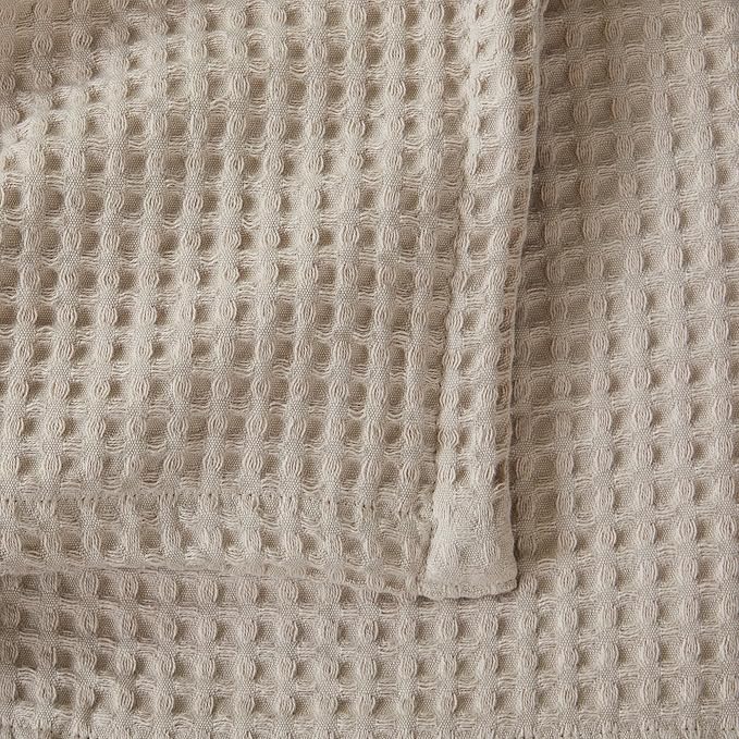 100% Cotton Waffle Weave Bed Blanket | Soft, Breathable, and Lightweight Blanket for All-Season | Perfect for Layering | Brielle Collection (King, Taupe)