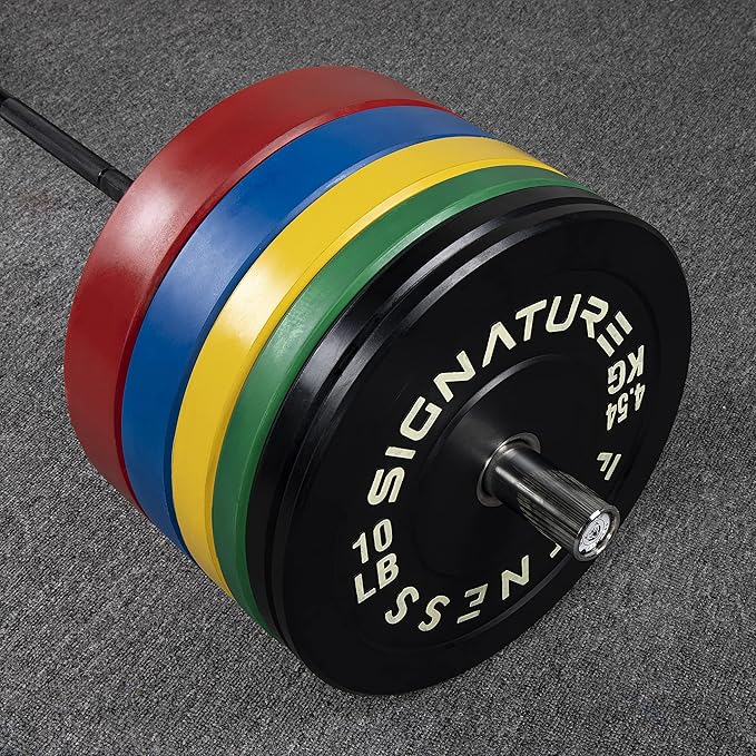 Signature Fitness 2" Olympic Bumper Plate Weight Plates 55LB Single,