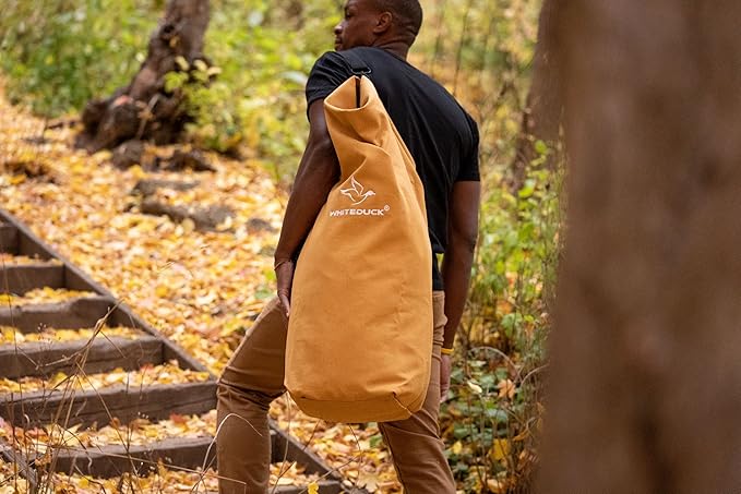 WHITEDUCK 25"x42" (430L) Top Load Canvas Duffel Bag – Military-Grade, Tear-Proof & Weatherproof, Heavy Duty for Travel, Outdoors & Military Use, with Padlock Compatibility, 5 Colors