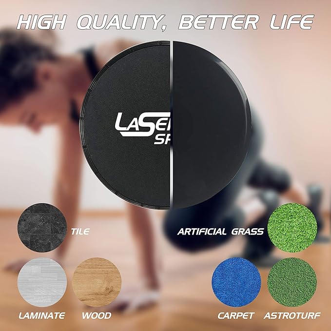 Laser Sports Dual Sided Exercise Gliding Disc - 4 Resistance
