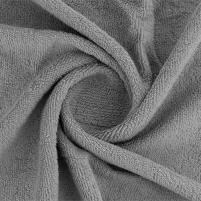 CASA COPENHAGEN® He & She 10 Pieces Hand Towel Set, Granite Grey + Mirage Grey, 550 GSM, 16x28 Inches, Designed in Denmark Super Soft and Absorbent, Egyptian Cotton Towels for Bathroom & Kitchen