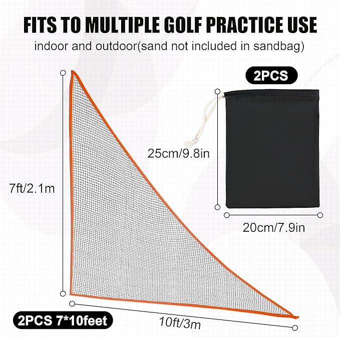 1/2PCS Golf Shank Net Attachment for Golf Hitting Nets with Sandbag, 7 * 7FT/7 * 10FT Golf Barrier Side Net,Golf Practice Hitting Net Barrier Net for Golf, Baseball, Hockey, Soccer (Black/Red