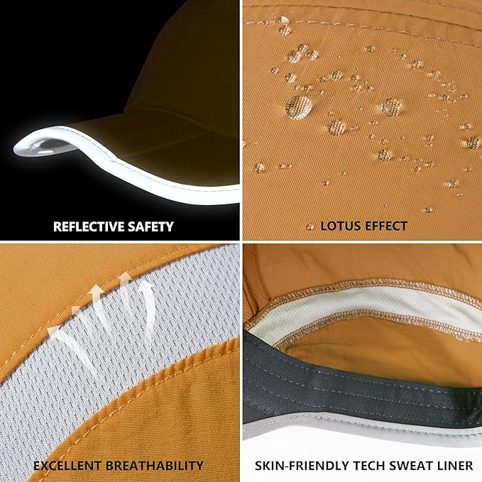 GADIEMKENSD Reflective Folding Outdoor Hat Unstructured Design UPF 50+ Sun Protection Sport Hats for Womens and Mens