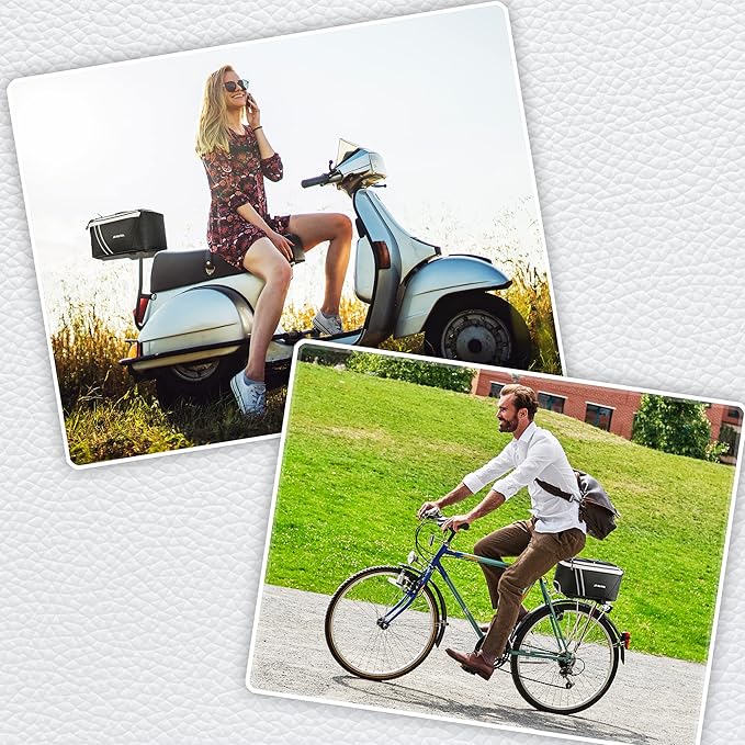 JXFUKAL Rear Bike Rack Bag with Rain Cover, 7L/9L/10L/12L Waterproof Bicycle Ebike Saddle Bag Cycling Pannier Trunk Carrier with Reflector & Adjustable Cord for Commuter Travel Outdoor