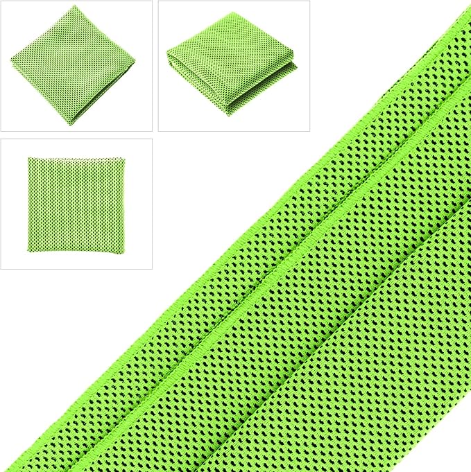 Biange Cooling Towel (Pack of 20, 40"x12") with Pouches for Sports, Workout, Fitness, Gym, Yoga, Golf, Pilates, Travel, Camping & More