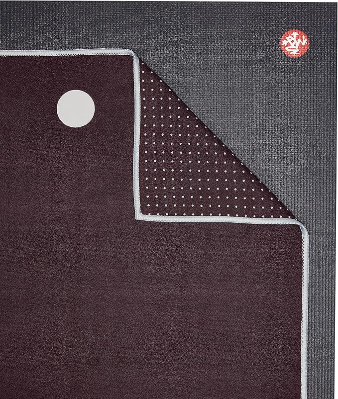 Manduka Yogitoes Yoga Towel – Rubber Grip Dots Non-Slip Bottom, Quick Dry Fitness Towel for Hot Yoga, Pilates, Exercise