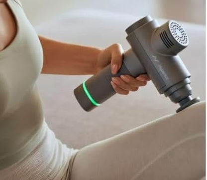Hyperice Hypervolt 2 Grey - Featuring Quiet Glide Technology - Handheld Percussion Massage Gun | 3 Speeds, 5 Interchangeable Heads | Helps Relieve Sore Muscles and Stiffness