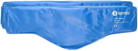 BodyMed Reusable Vinyl Ice Pack (2-Pack) for Neck - Professional Grade Cold Therapy for Injuries, Aches, Swelling, Bruises, Sprains - 23 in. Long (Neck Contour)