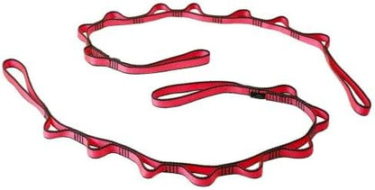 DASKING 23KN (5070 lbs) Heavy Duty Climbing Straps - 2 Pack Adjustable Daisy Chain Webbing for Aerial Yoga, Hammock, Fitness & Rigging - CE/EN566 Certified, Red/Grey