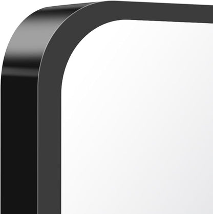 FORBATH Black Bathroom Mirror, Rectangular Vanity Mirror 30 x 48 Inch Wall Rounded Corner Metal Framed Bathroom Mirror for Living Room Bedroom Entryway Decor (Horizontal/Vertical)