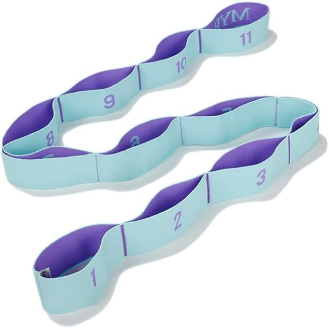 Stretching Strap with Loops - Portable Leg Stretcher Elastic Exercise Band - Flexibility Trainer Fitness Stretching Equipment for Yoga, Pilates, Ballet, Physical Therapy - 11 Loops