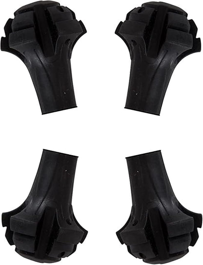 4 Pack of Extra Durable Rubber Replacement Tips (Replacement Feet/Paws/Ferrules/Caps) for Trekking Poles - Fits All Standard Hiking and Nordic Walking Poles