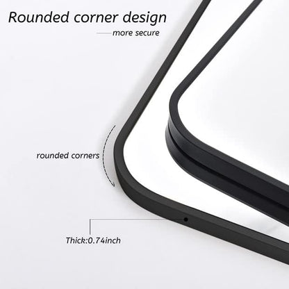 30" x 48"Bathroom Mirror, Matte Black Wall Mirror with Metal Frame, Decorative Rectangular Vanity Mirror for Bedroom Bathroom Living Room Entryway (Horizontal/Vertical)