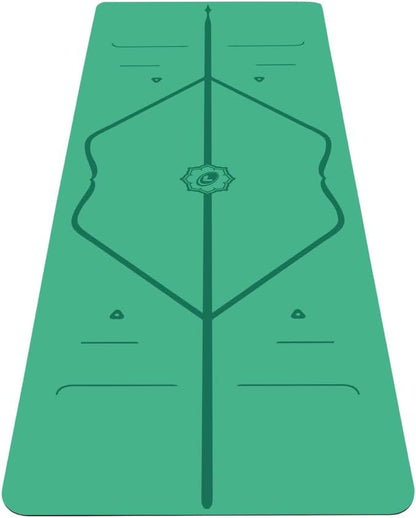 Liforme Original Yoga Mat – Free Yoga Bag Included - Patented Alignment System, Warrior-like Grip, Non-slip, Eco-friendly, sweat-resistant, long, wide, 4.2mm thick mat for comfort