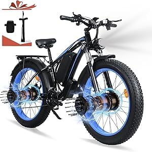 Electric Bike for Adults,39MPH/36MPH-100 Miles/90 Miles（3000W/2000W） Electric Bicycle with 52V/48V/23Ah Battery, 26''Fat Tire Fast E-Bike