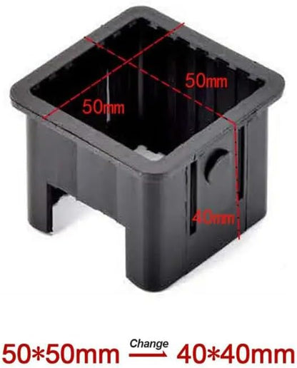 2 Pack Square Tube Inserts Sleeve Converter Edge Length 50mm to 40mm PE Inner Adapter for Glide Tubes Sliding Height Fitness Equipment Training Exercise Machine