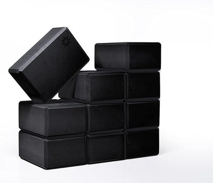 Sunshine Yoga 4" Yoga Block, 10 Pack Bulk EVA Foam Yoga Blocks, Firm and Supportive Yoga Brick, Balance Foam for Stretching, Pilates, and Workout, 4" x 6" x 9"