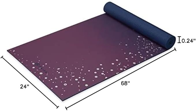 Gaiam Yoga Mat - Premium 6mm Print Extra Thick Non Slip Exercise & Fitness Mat for All Types of Yoga, Pilates & Floor Workouts (68"L x 24"W x 6mm Thick)