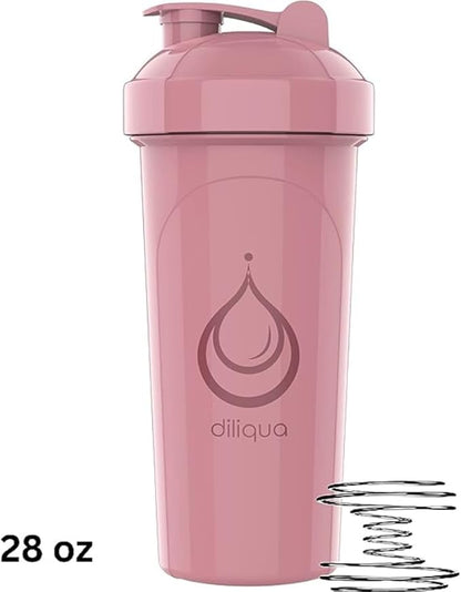 4 PACK, 28 oz & 20 oz Shaker Bottles for Protein Mixes | BPA-Free & Dishwasher Safe | Protein Shaker Bottle | Shaker Cups | Leakproof Blender Shaker Bottle Pack (28 & 24 oz Pink)