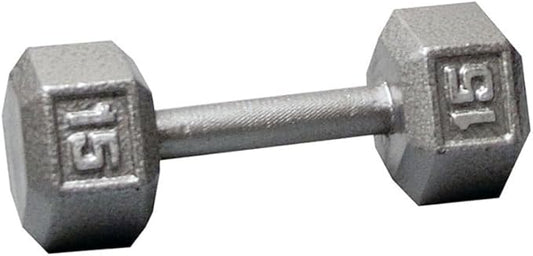 Body-Solid Cast Iron Hexagon Dumbbell, Hand Weights For Men and Women, Weight Dumbbells for Strength Training, Body Building Home Gym Training Gear