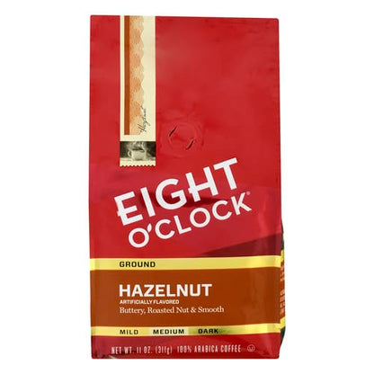 Eight O'Clock Ground Coffee, Hazelnut, 11 Ounce