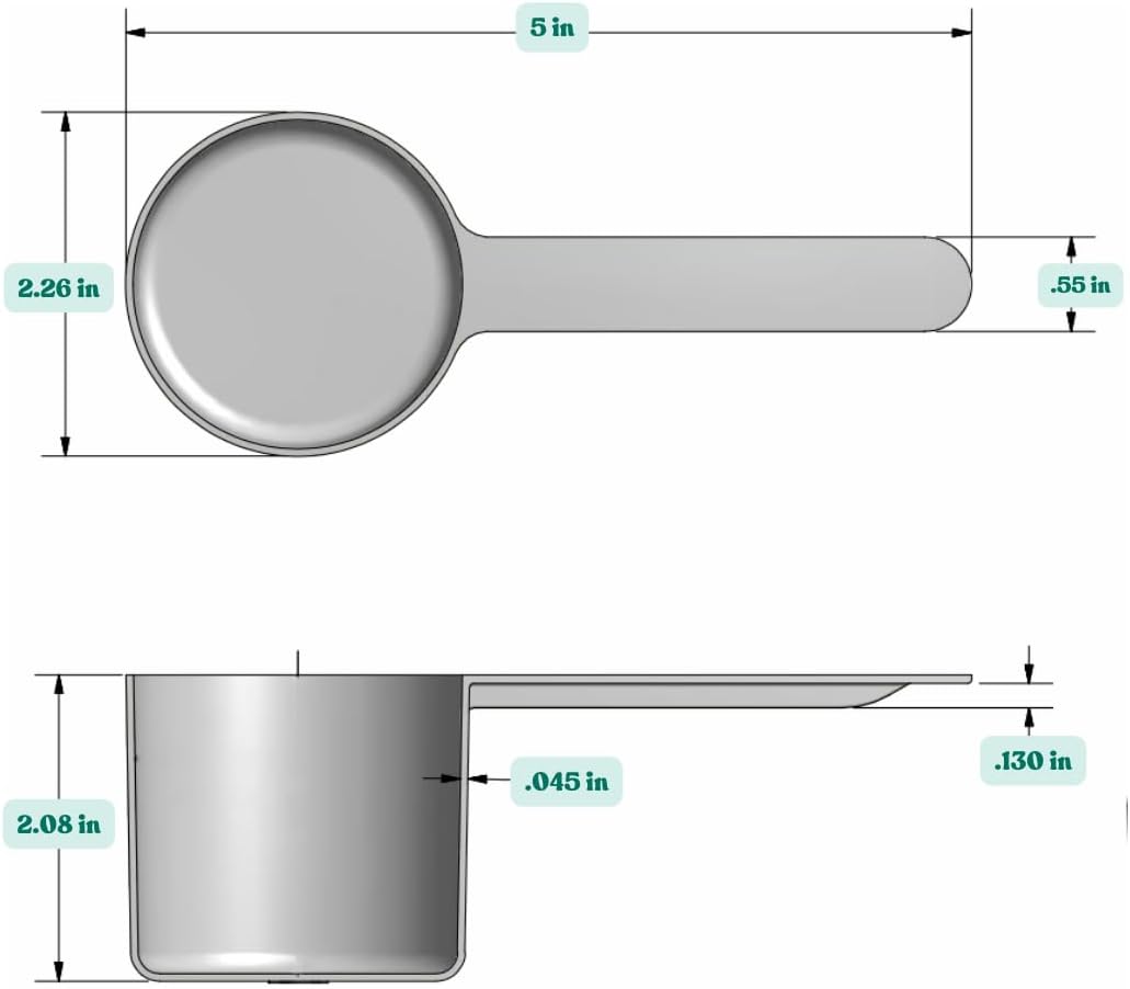 1/2 Cup (4 Oz. | 118.4 mL) Long Handle Scoop for Measuring Coffee, Pet Food, Grains, Protein, Spices and Other Dry Goods (Pack of 1)