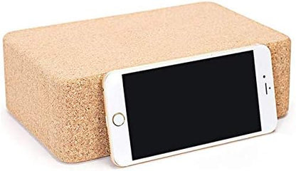 Cork Yoga Blocks, 2 Pack, with 1 Yoga Strap, High Density Solid Natural Cork Yoga Brick with Comfortable Edge to Improve Balance, Strength and Flexibility