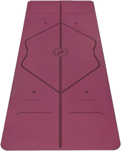 Liforme Original Yoga Mat – Free Yoga Bag Included - Patented Alignment System, Warrior-like Grip, Non-slip, Eco-friendly, sweat-resistant, long, wide, 4.2mm thick mat for comfort