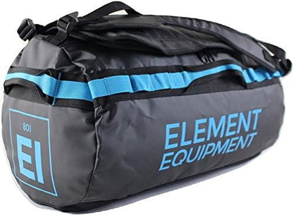 Element Equipment Trailhead Duffel Bag Shoulder Straps Waterproof Black/Blue Small