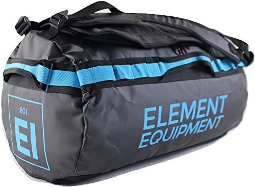 Element Equipment Trailhead Duffel Bag Shoulder Straps Waterproof Black/Blue Medium