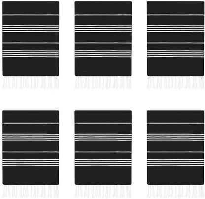 HAVLULAND Turkish Beach Towels Oversized -100% Turkish Cotton Super Soft Lightweight - Absorbent and Quick Drying Bath Towel - Sand Free Beach Towel - Turkish Towels for Adults (Black, 12 Pack)